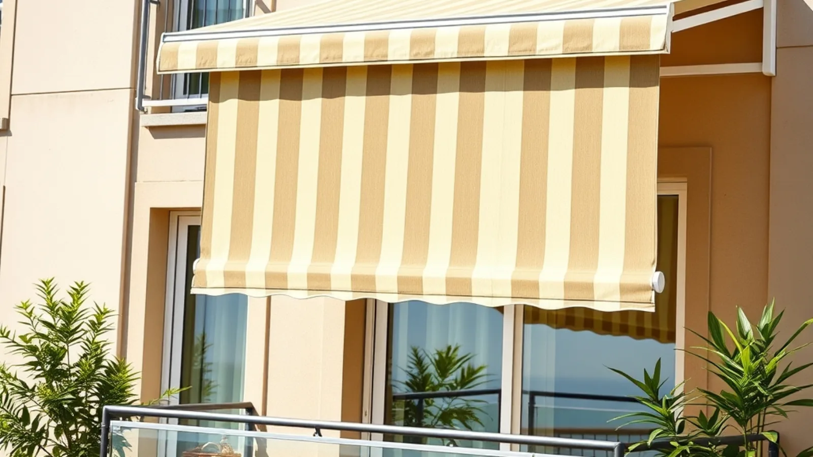 Toldo articulado por medida instalado numa varanda em Portugal a proteger do sol